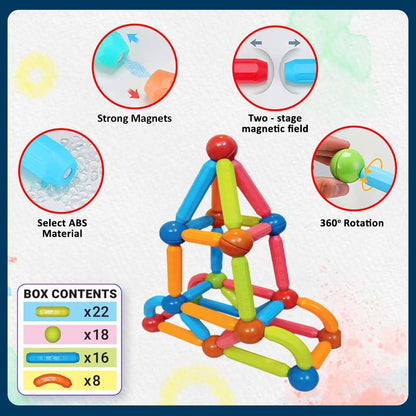 Magnetic Stick Building Blocks Brain Games for Kids - 52pc