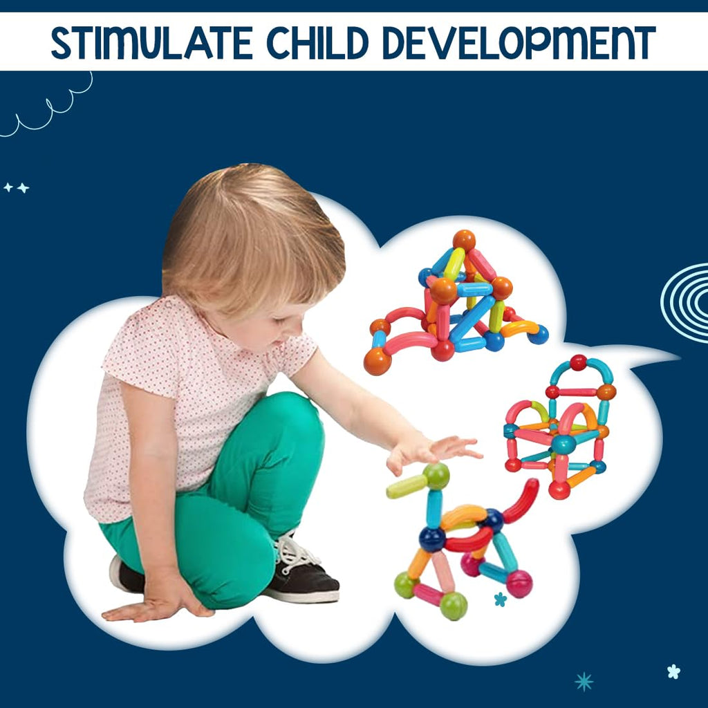 Magnetic Stick Building Blocks Brain Games for Kids - 52pc