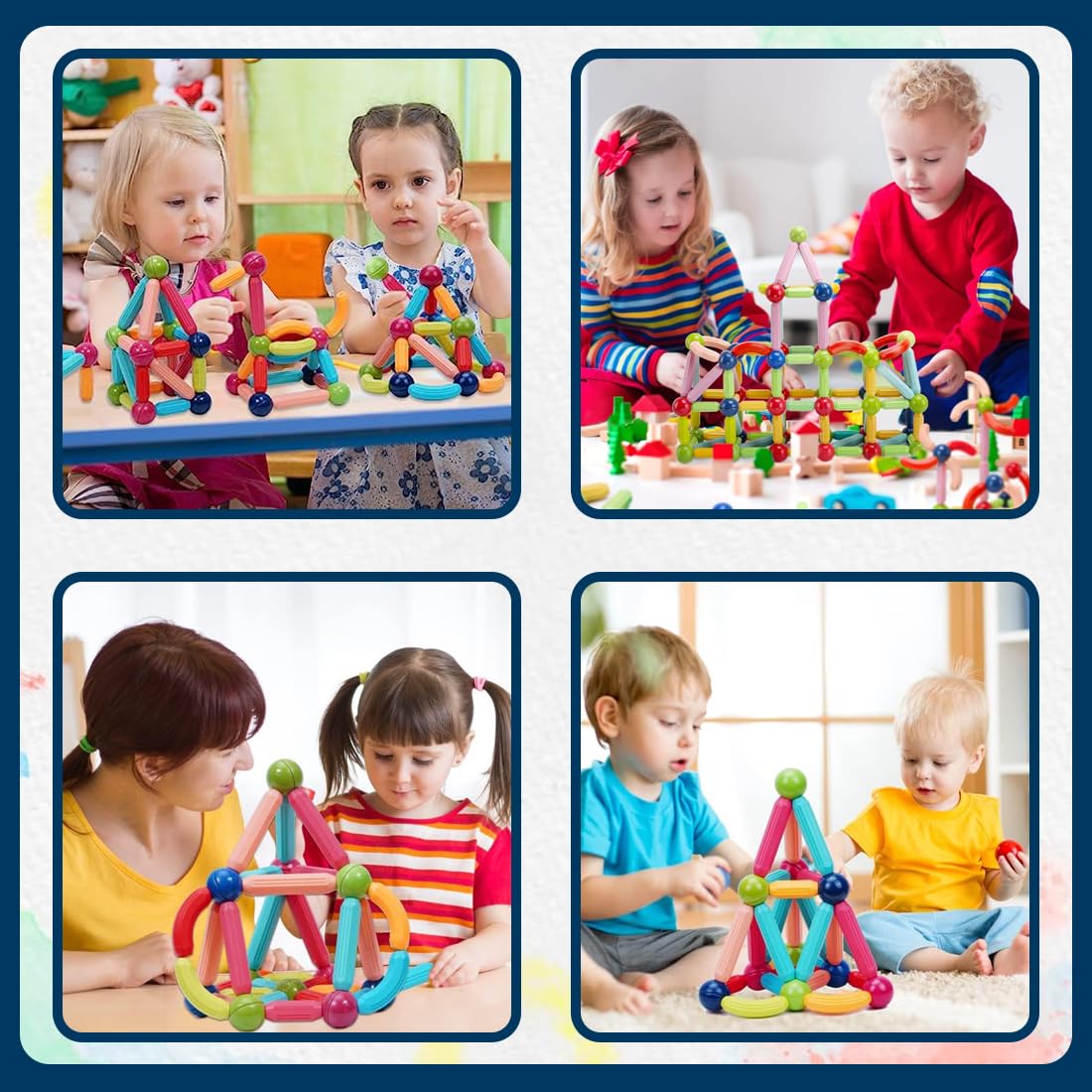 Magnetic Stick Building Blocks Brain Games for Kids - 52pc