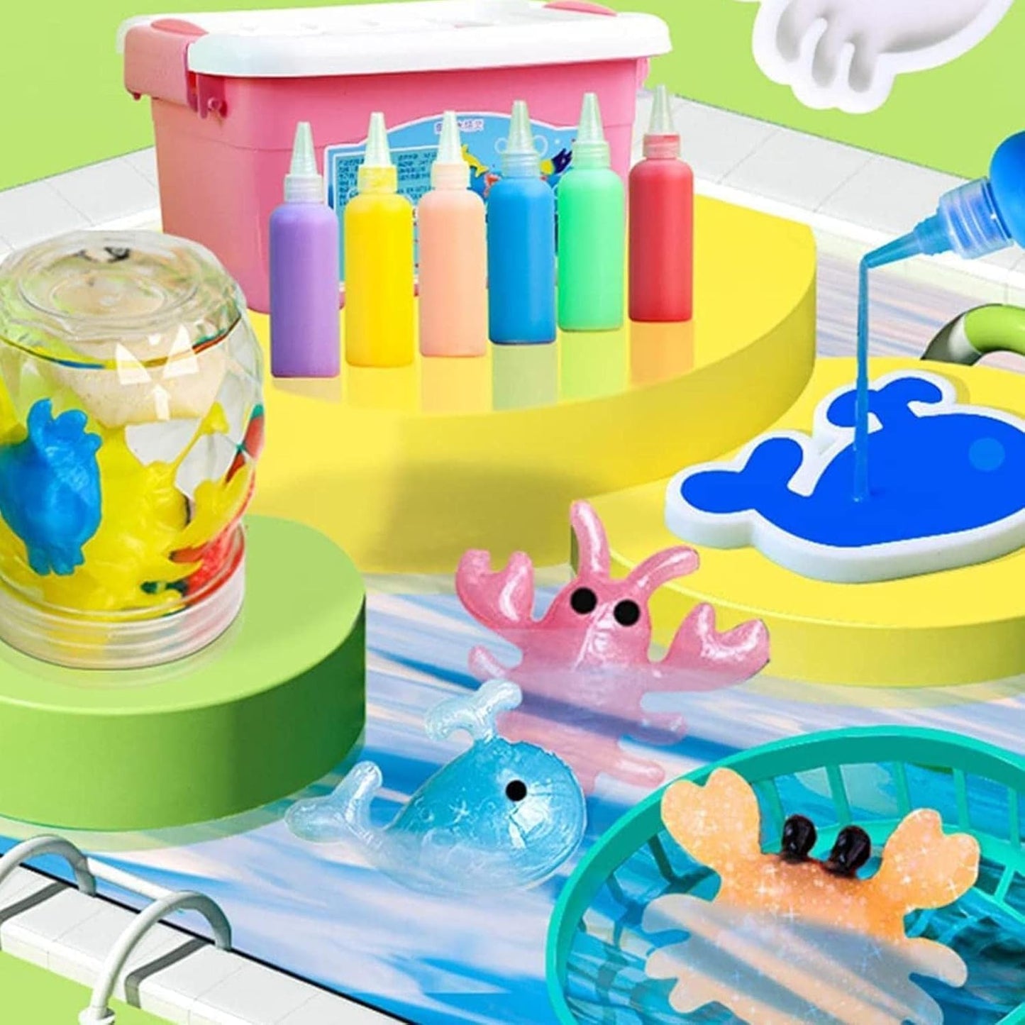 3D Water Spirit Magic Art ELF Craft Kit Water Gel Toys Mould Jelly Activity Fun Educational Soft Squeeze Birthday Gift for Boys Girls
